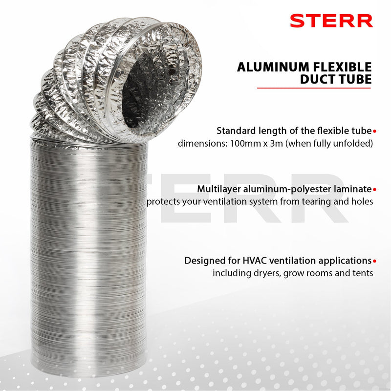 Flexibler Aluminium-Kanalschlauch 100 mm x 3 m - ALD100_3