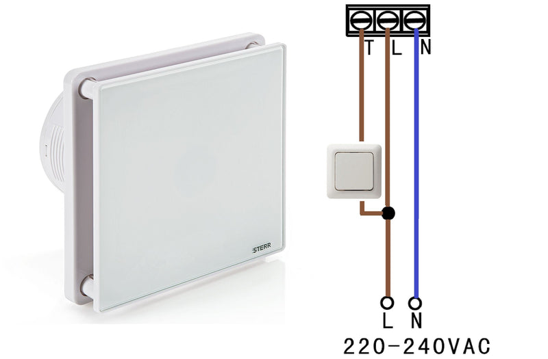 Badezimmer-Abluftventilator mit Glasfront mit Timer 100 mm / 4 "- BFS100T