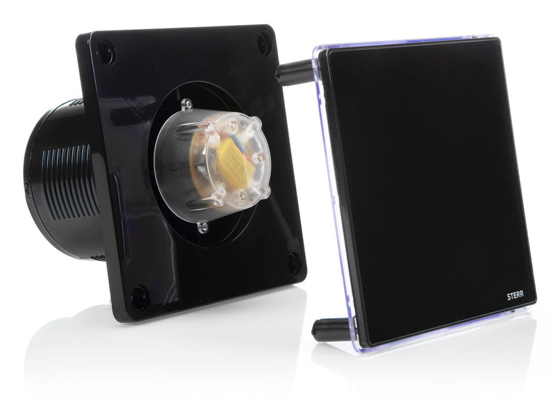Matt-Schwarz Badezimmerlüfter mit LED-Beleuchtung und Timer BFS100LT-MB